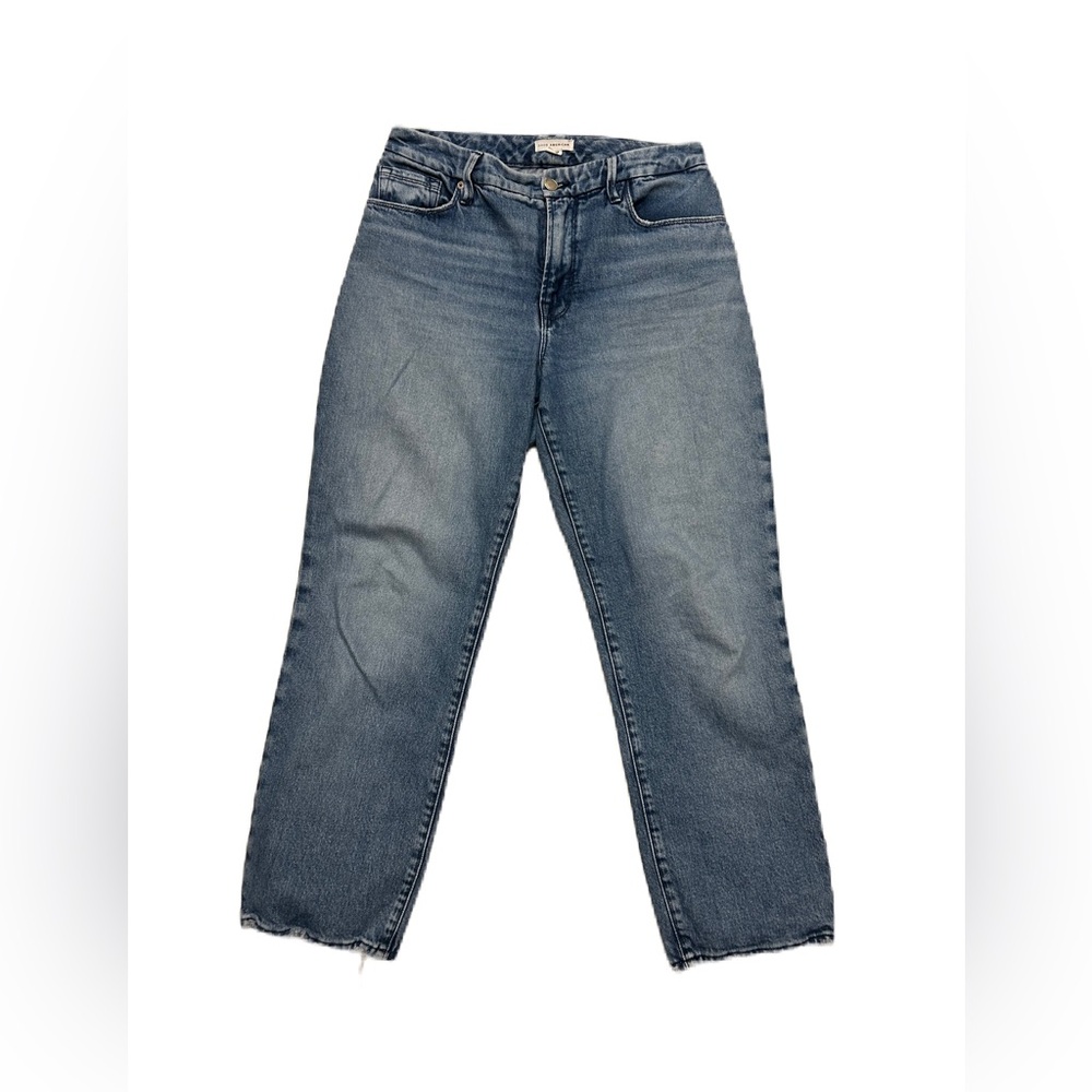 Good American Good Icon Natural Fray Hem Jeans Women’s 6/28 Blue Indigo260